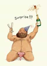 Funny Birthday Card - Surprise!!! - Elephant created by Hes Durkan Illustration