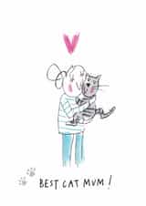 Cute Mother's Day Card - Best Cat Mum created by Sketchy Muma