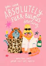 Funny Birthday Card - Absolutely Fabulous - Cats created by NICHOLA COWDERY ILLUSTRATIONS