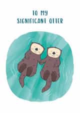 Cute Anniversary Card for Significant Other - Significant Otter Card created by Fox & Finch