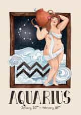 Arty Birthday Card - Aquarius - For Her created by Hes Durkan Illustration