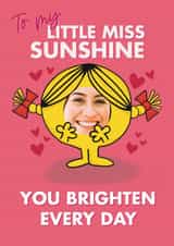 Personalised Valentines Day Photo Card created by Mr. Men - Little Miss Sunshine Valentine’s Day Photo Card - For Her - Mr. Men