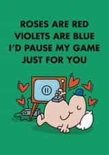 Humorous Mr. Men Valentine's Day Card - Gamer Poem created by Mr. Men