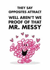 Mr.Men Valentine's Day Card - Opposites Attract - Mr. Messy & Little Miss Tidy created by Mr. Men