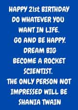 Funny Happy 21st Birthday Card created by The Awkward Card Company 