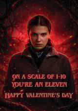 Fun Valentine's Day Card - Stranger Things - You're An Eleven created by Sweetlove Press