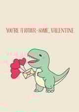 Cute dinosaur themed Valentines card. created by iAmAnimated