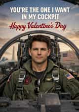 Funny Valentine's Day Card - Top Gun - Cockpit created by Pink Peach Cards