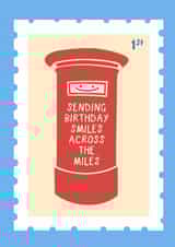 Cute Birthday Card - Sending Birthday Smiles Postbox Stamp created by Running with Scissors