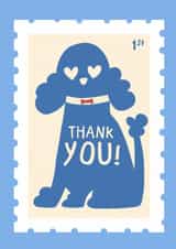 Cute Thank You Card - Minimalist Poodle Design created by Running with Scissors