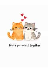 Cute Valentines card – Cats – We’re purr-fect together created by From the Boathouse