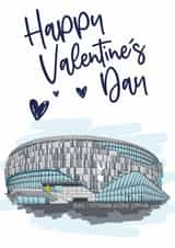 Classic Valentine's Day Card - Spurs - Tottenham Hotspur Stadium created by Moo & Snip
