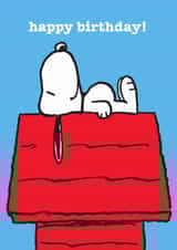 Cute Birthday Card - Snoopy - Dreaming On Dog House created by Hype Cards