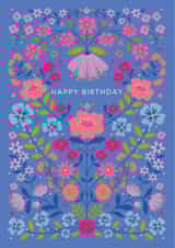Pretty Birthday Card - For Her - Colourful Folk Flowers created by Nina Raby - Jones