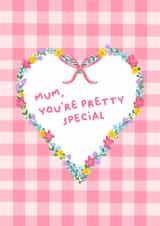 Pretty Special Mothers Day Card Pink Gingham Flowers created by HUTCH London 