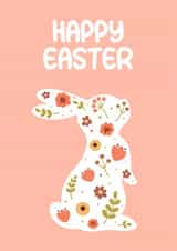 Cute Easter Card For Friend – Floral Bunny Illustration – Happy Easter created by Julia Beskrovnova