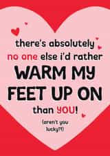 Funny Anniversary Card For Him - Warm My Feet Up - Cute Husband Card created by Dandy Pug