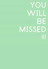 Leaving card - Farewell - Retirement - Goodbye - New Job - You will be missed created by From the Boathouse