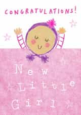 A cute pink congratulations card for a beautiful new baby girl. created by Sketchy Muma