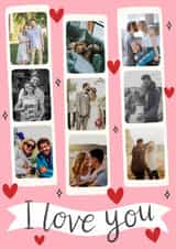 Personalised Valentines Day Photo Card created by Alice Griffiths Illustration - Classic Valentine's Day/Anniversary Card - Photo Booth Strips