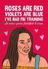 Funny Valentine’s Day Card – The Traitors – FBI Training – Rachel created by Woody's Design