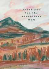 Classic Mother's Day Card - Thank You For The Adventures - Mountains created by Joy Jen Studio