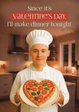 Funny Valentine’s Day Face Swap Card - Oven Pizza - I’ll Make Dinner Tonight created by Sydney Jo Designs