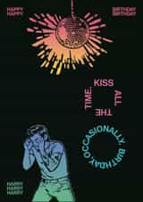 Kiss all the time – Harry Styles Inspired Birthday Card created by han print