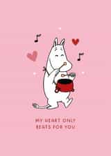 Moomin Valentine’s Day or Anniversary Card - My Heart Only Beats for You - Drum created by Moomin Characters