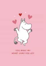 Moomin Valentine’s Day or Anniversary Card - You Make My Heart Jump for Joy created by Moomin Characters