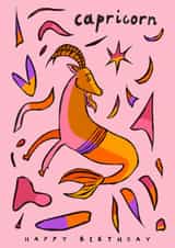 Arty Birthday Card - Capricorn - Star Sign created by Freya Niamh Design