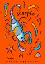 Arty Birthday Card - Scorpio - Star Sign created by Freya Niamh Design