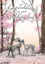 Wedding Card - Animal-Themed Woodland Wedding Card - Beautiful Hand Drawn Card created by Oliver Stockley