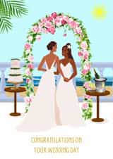 Cute Beach Brides Wedding Card created by SKAA