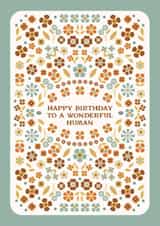 Pretty Birthday Card - Happy Birthday to a Wonderful Human - Floral Card for Her created by Lately Studio