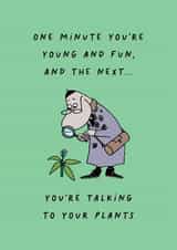 Funny Moomin Birthday Card - Talking To Your Plants created by Moomin Characters