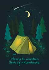 Classic Birthday Card - Another Year Of Adventures - Camping created by Giddy Kipper