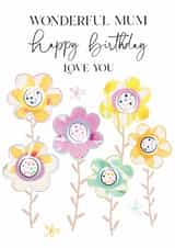 Traditional birthday Card - For Mum - Flowers created by Katie Phythian Design