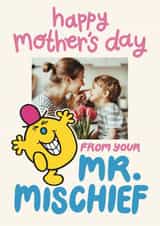 Personalised Mothers Day Photo Card created by Mr. Men - Cute Mother’s Day Card - From your Mr Mischief