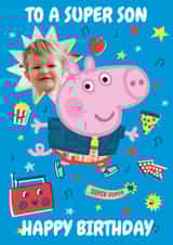 Personalised Birthday Photo Card created by Danilo - Personalised Peppa Pig Birthday Photo Card - For Son