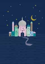 Classic Faith Card - Eid Mubarak - Temple Design created by Laura Darrington Design Ltd.