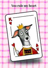 Cute and playful card for a loved one - Playing card - You rule my heart created by Dotts Yard