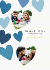 Personalised Birthday Photo Card created by Spark and Wild - Classic Birthday Card - Amazing Partner - Hearts