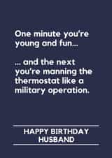 Funny Birthday Card for Husband | Thermostat Joke | Relatable Married Life created by Making Lemonade