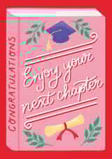 Classic Graduation Card - Enjoy Your Next Chapter - For Her created by NOD Studio