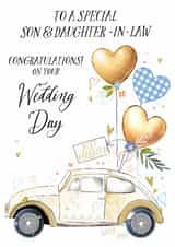 Classic car Wedding card- Congratulations - Wedding - Son & Daughter-in-Law created by Katie Phythian Design