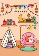 Cute Ramadan Card - Ramadan Nights - Ramadan Lights - Ramadan Mubarak created by The Mosque Sketcher