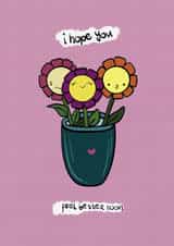 cute get well soon card- a flower vase with smiles created by Ayesha Idris