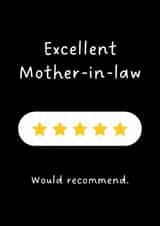 Funny Birthday Card - For Mother-In-Law - 5 Stars created by Sundiva Designs