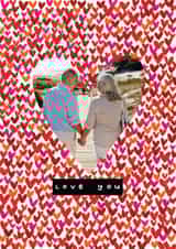 Personalised Valentines Day Photo Card created by Chloe Turner - Classic Valentine's Day/Anniversary Card - Confetti Heart Frame